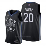 Camiseta Golden State Warriors Alec Burks #20 Ciudad 2019-20 Negro