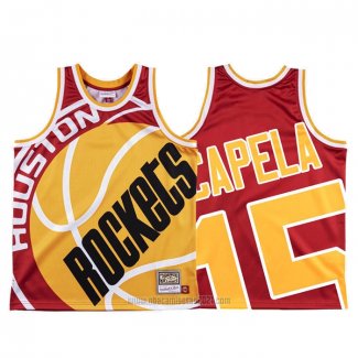 Camiseta Houston Rockets Clint Capela #15 Mitchell & Ness Big Face Rojo