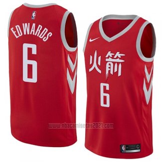 Camiseta Houston Rockets Vincent Edwards #6 Ciudad 2017-18 Rojo