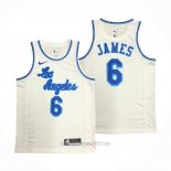 Camiseta Los Angeles Lakers LeBron James #6 Classic 2019-20 Blanco