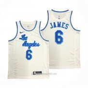 Camiseta Los Angeles Lakers LeBron James #6 Classic 2019-20 Blanco