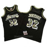 Camiseta Los Angeles Lakers Magic Johnson #32 Camuflaje Negro