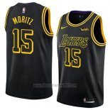 Camiseta Los Angeles Lakers Moritz Wagner #15 Ciudad 2017-18 Negro