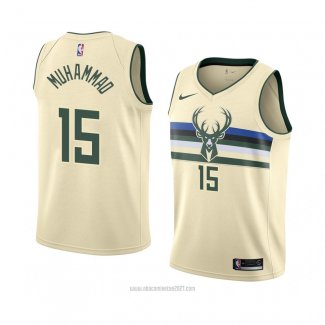 Camiseta Milwaukee Bucks Shabazz Muhammad #15 Ciudad 2018 Crema
