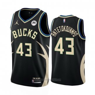 Camiseta Milwaukee Bucks Thanasis Antetokounmpo #43 Statement 2022-23 Negro