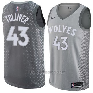 Camiseta Minnesota Timberwolves Anthony Tolliver #43 Ciudad 2017-18 Gris