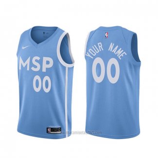 Camiseta Minnesota Timberwolves Personalizada Ciudad 2019-20 Azul