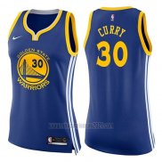 Camiseta Mujer Golden State Warriors Stephen Curry #30 Icon 2017-18 Azul