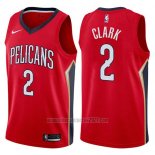 Camiseta New Orleans Pelicans Ian Clark #2 Statement 2017-18 Rojo