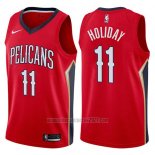 Camiseta New Orleans Pelicans Jrue Holiday #11 Statement 2017-18 Rojo