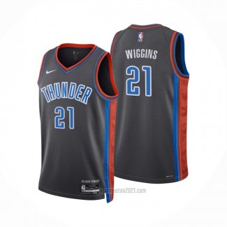 Camiseta Oklahoma City Thunder Aaron Wiggins #21 Ciudad 2022-23 Gris