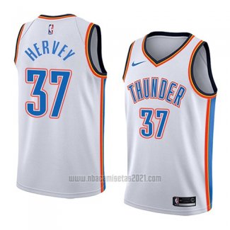 Camiseta Oklahoma City Thunder Kevin Hervey #37 Association 2018 Blanco