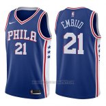 Camiseta Philadelphia 76ers Joel Embiid #21 2017-18 Azul