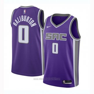 Camiseta Sacramento Kings Tyrese Haliburton #0 Icon 2020-21 Negro