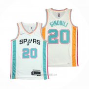 Camiseta San Antonio Spurs Manu Ginobili #20 Ciudad 2021-22 Blanco