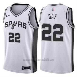 Camiseta San Antonio Spurs Rudy Gay #22 2017-18 Blanco