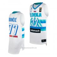 Camiseta Slovenia Luka Doncic #77 Tokyo 2021 Blanco2