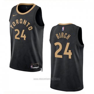 Camiseta Toronto Raptors Khem Birch #24 Ciudad 2022-23 Negro