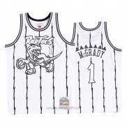 Camiseta Toronto Raptors Tracy Mcgrady #1 Concord Collection Hardwood Classics Blanco Negro