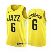 Camiseta Utah Jazz Nickeil Alexander-Walker #6 Icon 2022-23 Amarillo