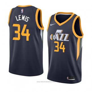 Camiseta Utah Jazz Trey Lewis #34 Icon 2018 Azul