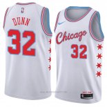 Camiseta Chicago Bulls Kris Dunn #32 Ciudad 2018 Blanco