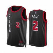 Camiseta Chicago Bulls Lonzo Ball #2 Ciudad 2023-24 Negro