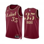 Camiseta Cleveland Cavaliers Isaac Okoro #35 Ciudad 2023-24 Rojo