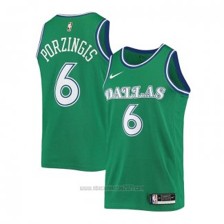 Camiseta Dallas Mavericks Kristaps Porzingis #6 Hardwood Classic 2020-21 Verde