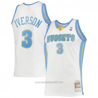 Camiseta Denver Nuggets Allen Iverson #3 Mitchell & Ness 2006-07 Blanco