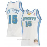 Camiseta Denver Nuggets Carmelo Anthony #15 Mitchell & Ness 2006-07 Blanco