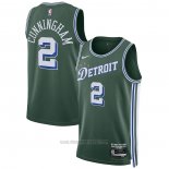 Camiseta Detroit Pistons Cade Cunningham #2 Ciudad 2022-23 Verde