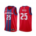 Camiseta Detroit Pistons Derrick Rose #25 Ciudad 2019-20 Rojo
