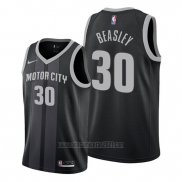 Camiseta Detroit Pistons Michael Beasley #30 Ciudad 2019-20 Negro