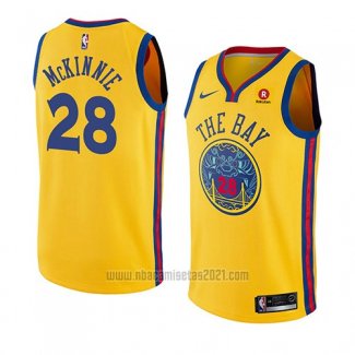 Camiseta Golden State Warriors Alfonzo Mckinnie #28 Ciudad 2018-19 Amarillo