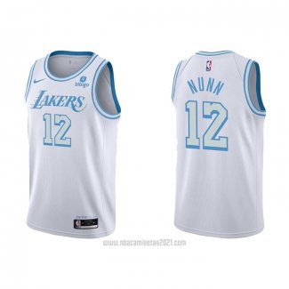 Camiseta Los Angeles Lakers Kendrick Nunn #12 Ciudad 2021-22 Blanco