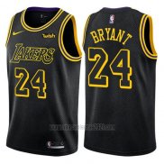 Camiseta Los Angeles Lakers Kobe Bryant #24 Ciudad 2017-18 Negro