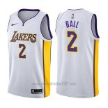 Camiseta Los Angeles Lakers Lonzo Ball #2 2017-18 Blanco