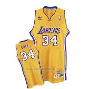 Camiseta Los Angeles Lakers Shaquille O'Neal #34 Retro Amarillo