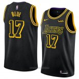 Camiseta Los Angeles Lakers Vander Blue #17 Ciudad 2018 Negro