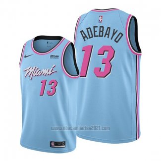 Camiseta Miami Heat Bam Adebayo #13 Ciudad 2019-20 Azul