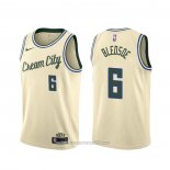 Camiseta Milwaukee Bucks Eric Bledsoe #6 Ciudad 2019-20 Crema
