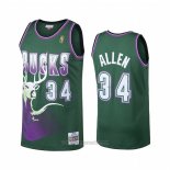 Camiseta Milwaukee Bucks Ray Allen #34 Hardwood Classics Verde