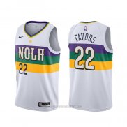 Camiseta New Orleans Pelicans Derrick Favors #22 Ciudad 2019-20 Blanco