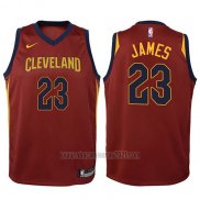 Camiseta Nino Cleveland Cavaliers LeBron James #23 2017-18 Rojo