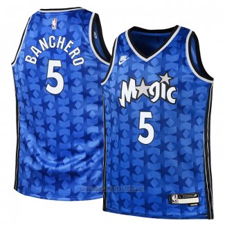 Camiseta Nino Orlando Magic Paolo Banchero #5 Classic 2023-24 Azul