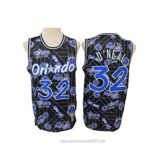 Camiseta Orlando Magic Shaquille O'Neal #32 Hardwood Classics Tear Up Pack Negro