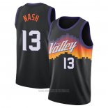 Camiseta Phoenix Suns Steve Nash #13 Ciudad 2020-21 Negro