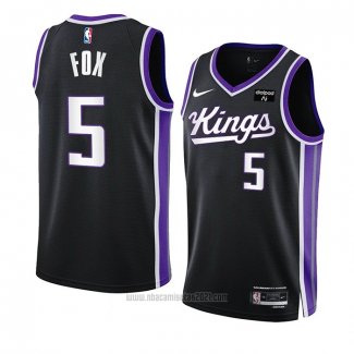 Camiseta Sacramento Kings De'Aaron Fox #5 Icon 2023-24 Negro