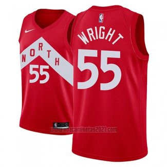 Camiseta Toronto Raptors Delon Wright #55 Earned 2018-19 Rojo